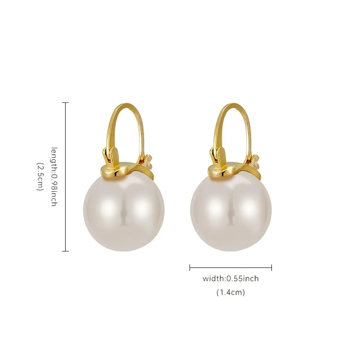 1 Pair Elegant Round Plating Inlay Copper Pearl Drop Earrings