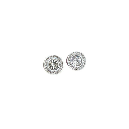 1 Pair Elegant Round Plating Inlay Titanium Steel Zircon Ear Studs