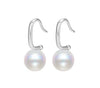 1 Pair Elegant Semicircle Polishing Inlay Sterling Silver Pearl White Gold Plated Drop Earrings