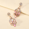 1 Pair Elegant Shiny Geometric Plating Alloy Glass Drop Earrings