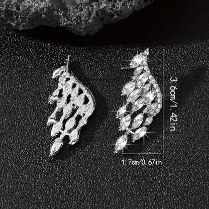 1 Pair Elegant Shiny Wings Alloy Ear Studs