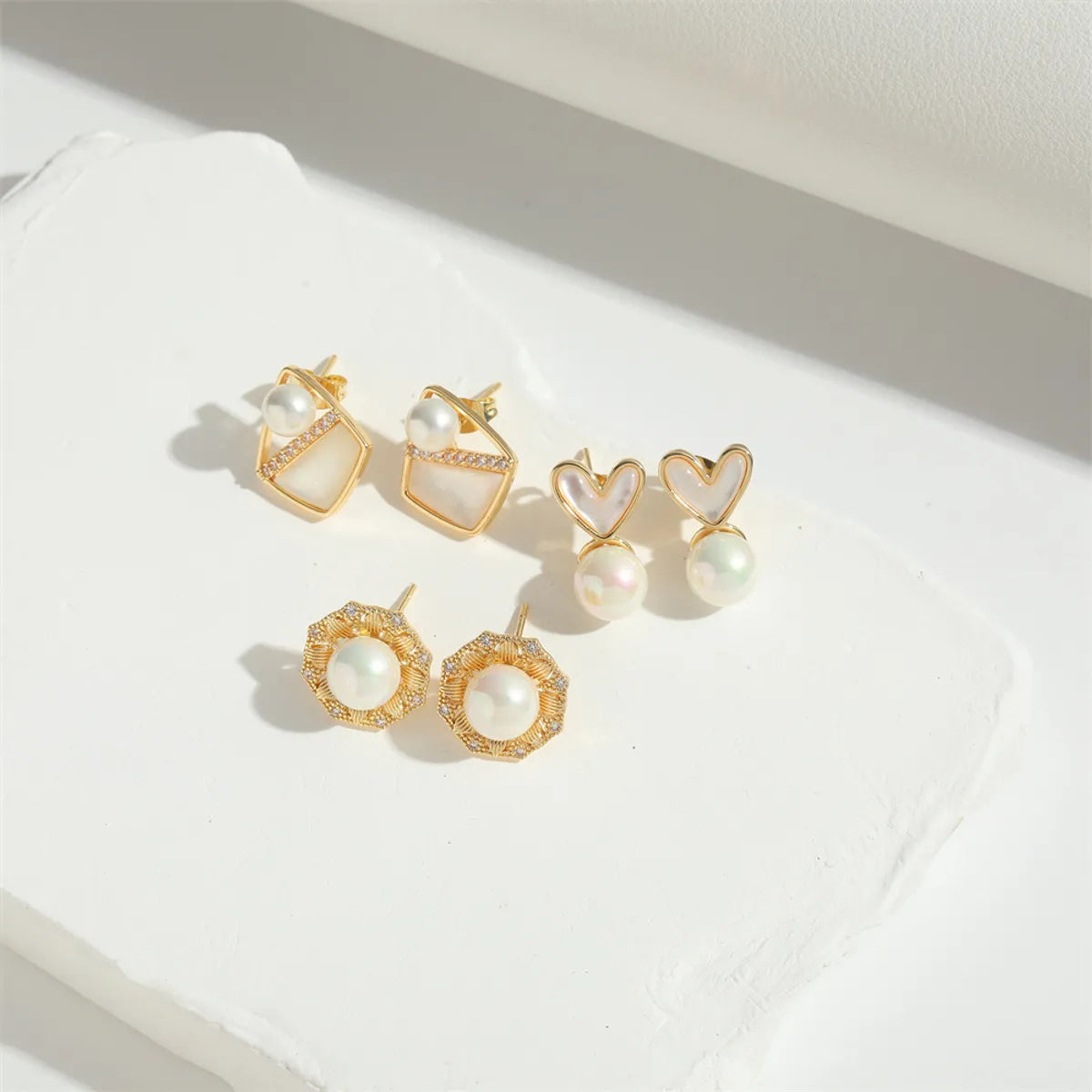 1 Pair Elegant Simple Style Bow Knot Plating Inlay Copper Zircon 14K Gold Plated Ear Studs