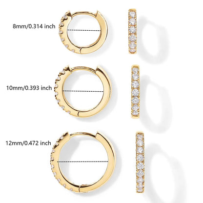 1 Pair Elegant Simple Style Circle Copper Zircon K Gold Plated Hoop Earrings