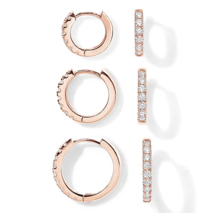 1 Pair Elegant Simple Style Circle Copper Zircon K Gold Plated Hoop Earrings