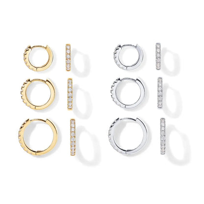 1 Pair Elegant Simple Style Circle Copper Zircon K Gold Plated Hoop Earrings