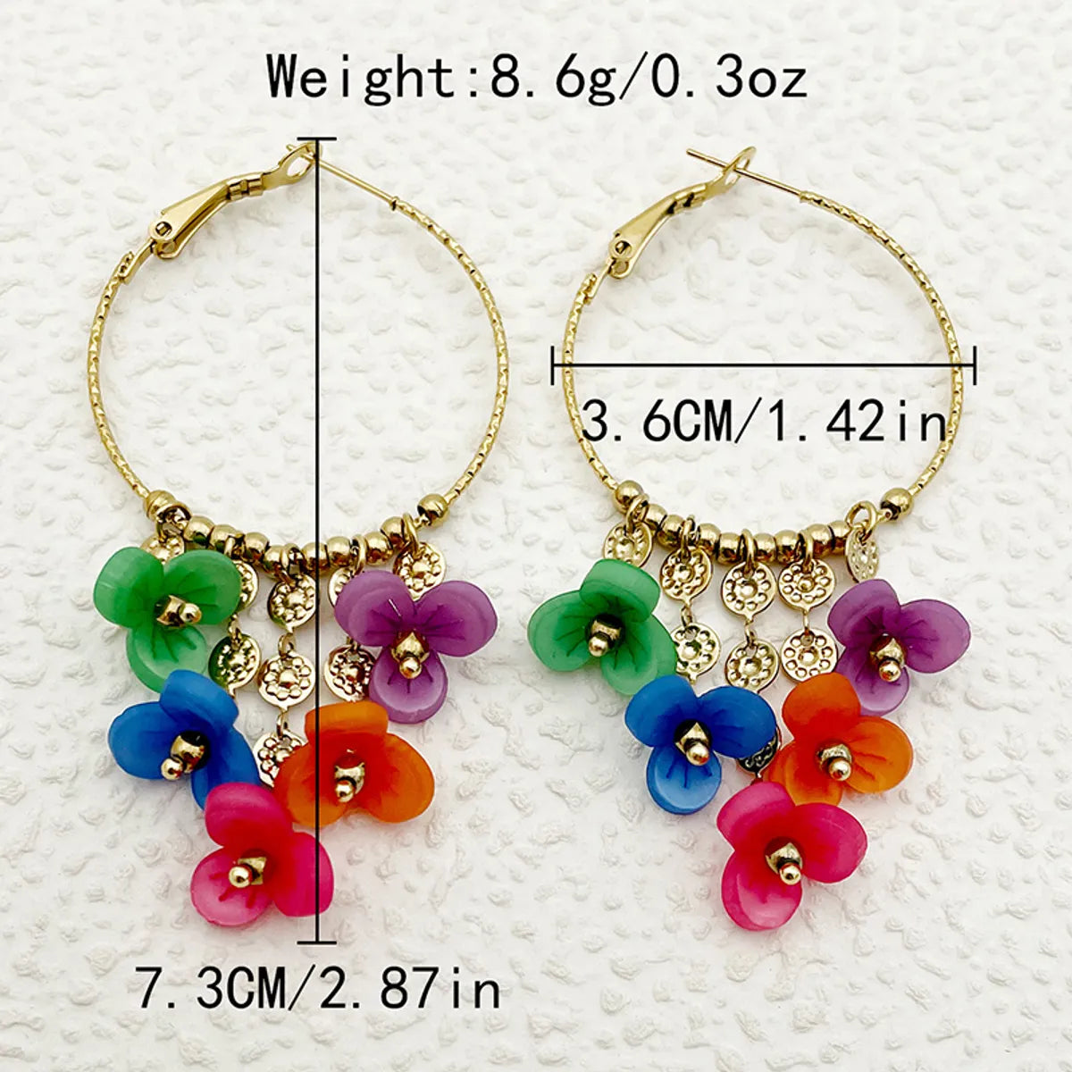 1 Pair Elegant Simple Style Classic Style Flower Tassel Plating 304 Stainless Steel Arylic 14K Gold Plated Earrings