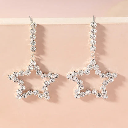 1 Pair Elegant Simple Style Classic Style Geometric Star Alloy Gold Plated Drop Earrings