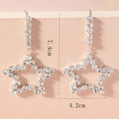 1 Pair Elegant Simple Style Classic Style Geometric Star Alloy Gold Plated Drop Earrings