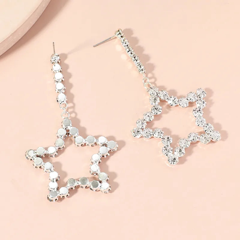 1 Pair Elegant Simple Style Classic Style Geometric Star Alloy Gold Plated Drop Earrings