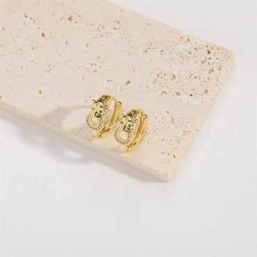 1 Pair Elegant Simple Style Commute Animal Devil'S Eye Enamel Inlay Copper Zircon 14K Gold Plated Drop Earrings Earrings