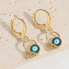 1 Pair Elegant Simple Style Commute Animal Devil'S Eye Enamel Inlay Copper Zircon 14K Gold Plated Drop Earrings Earrings