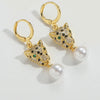 1 Pair Elegant Simple Style Commute Animal Devil'S Eye Enamel Inlay Copper Zircon 14K Gold Plated Drop Earrings