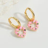 1 Pair Elegant Simple Style Commute Heart Shape Enamel Hollow Out Inlay Copper Zircon 14K Gold Plated Drop Earrings