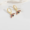 1 Pair Elegant Simple Style Commute Tortoise Eye Enamel Inlay Copper Zircon 14K Gold Plated Drop Earrings