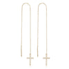 1 Pair Elegant Simple Style Cross Plating Inlay Sterling Silver Zircon 18k Gold Plated White Gold Plated Ear Line