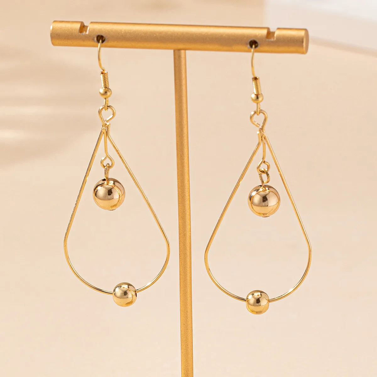 1 Pair Elegant Simple Style Drop Shape CCB Iron Drop Earrings