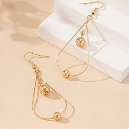 1 Pair Elegant Simple Style Drop Shape CCB Iron Drop Earrings