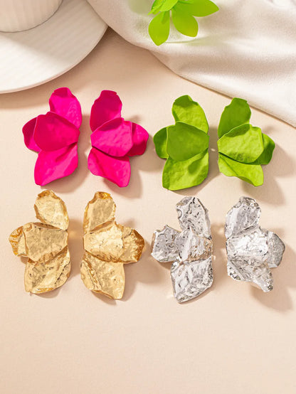 1 Pair Elegant Simple Style Flower Alloy Ear Studs