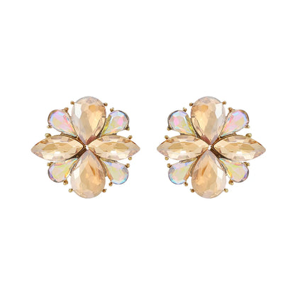 1 Pair Elegant Simple Style Flower Alloy Ear Studs