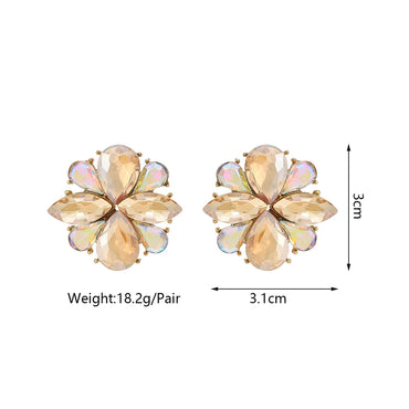 1 Pair Elegant Simple Style Flower Alloy Ear Studs