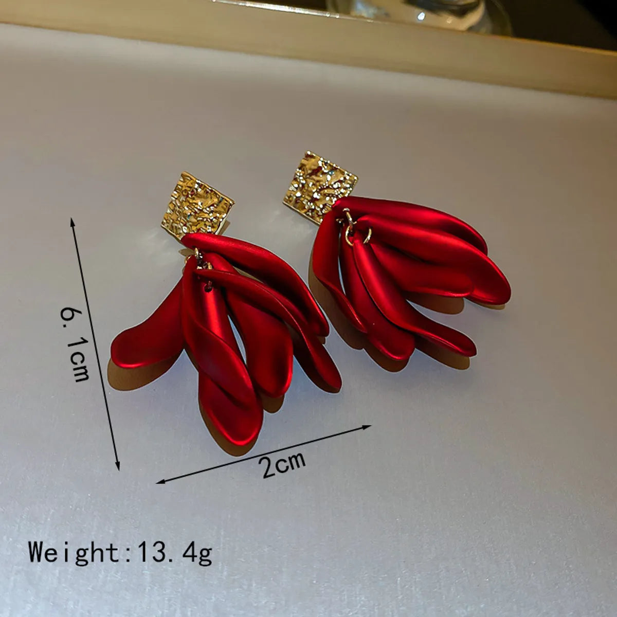 1 Pair Elegant Simple Style Flower Tassel Alloy Drop Earrings