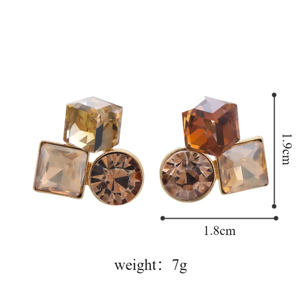 1 Pair Elegant Simple Style Geometric Alloy Artificial Crystal Ear Studs