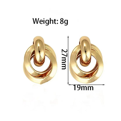 1 Pair Elegant Simple Style Geometric Alloy Drop Earrings Ear Cuffs