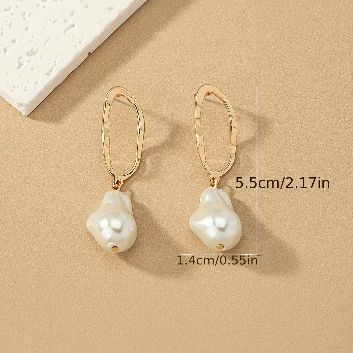 1 Pair Elegant Simple Style Geometric Arylic Alloy Drop Earrings