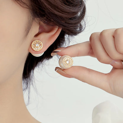 1 Pair Elegant Simple Style Geometric Copper 14K Gold Plated Ear Studs