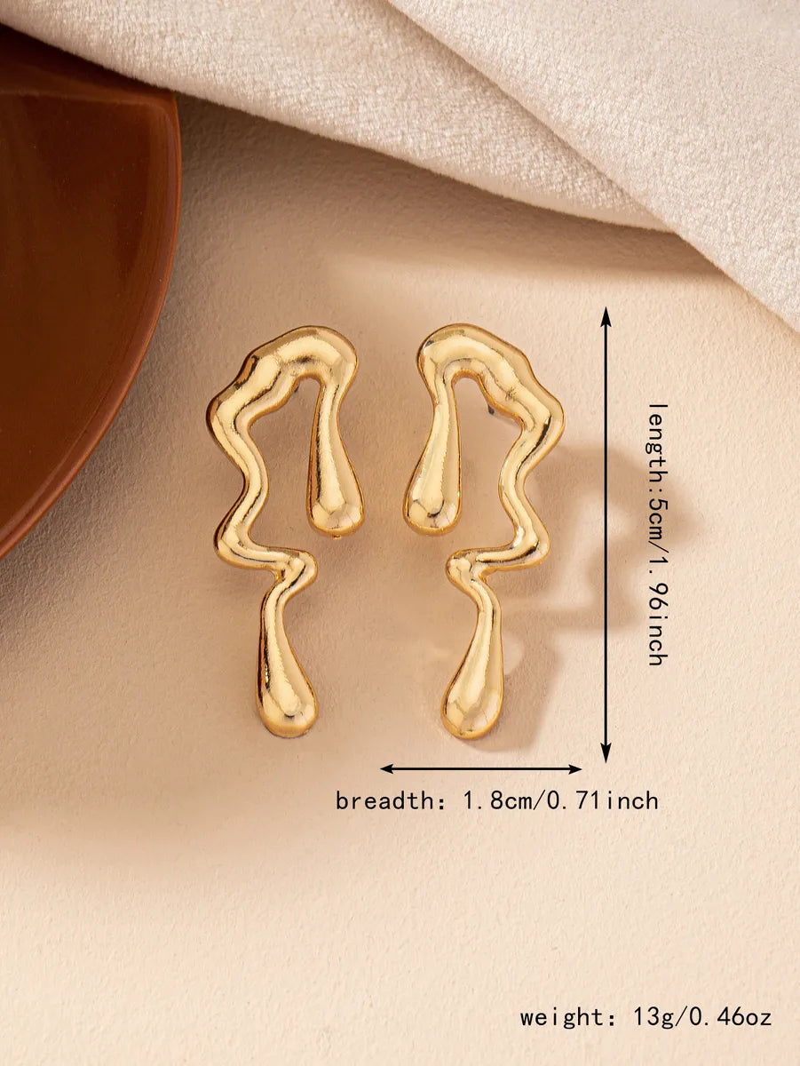 1 Pair Elegant Simple Style Geometric Ferroalloy Ear Studs