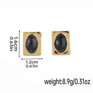 1 Pair Elegant Simple Style Geometric Freshwater Pearl Copper Pearl 18k Gold Plated Ear Studs