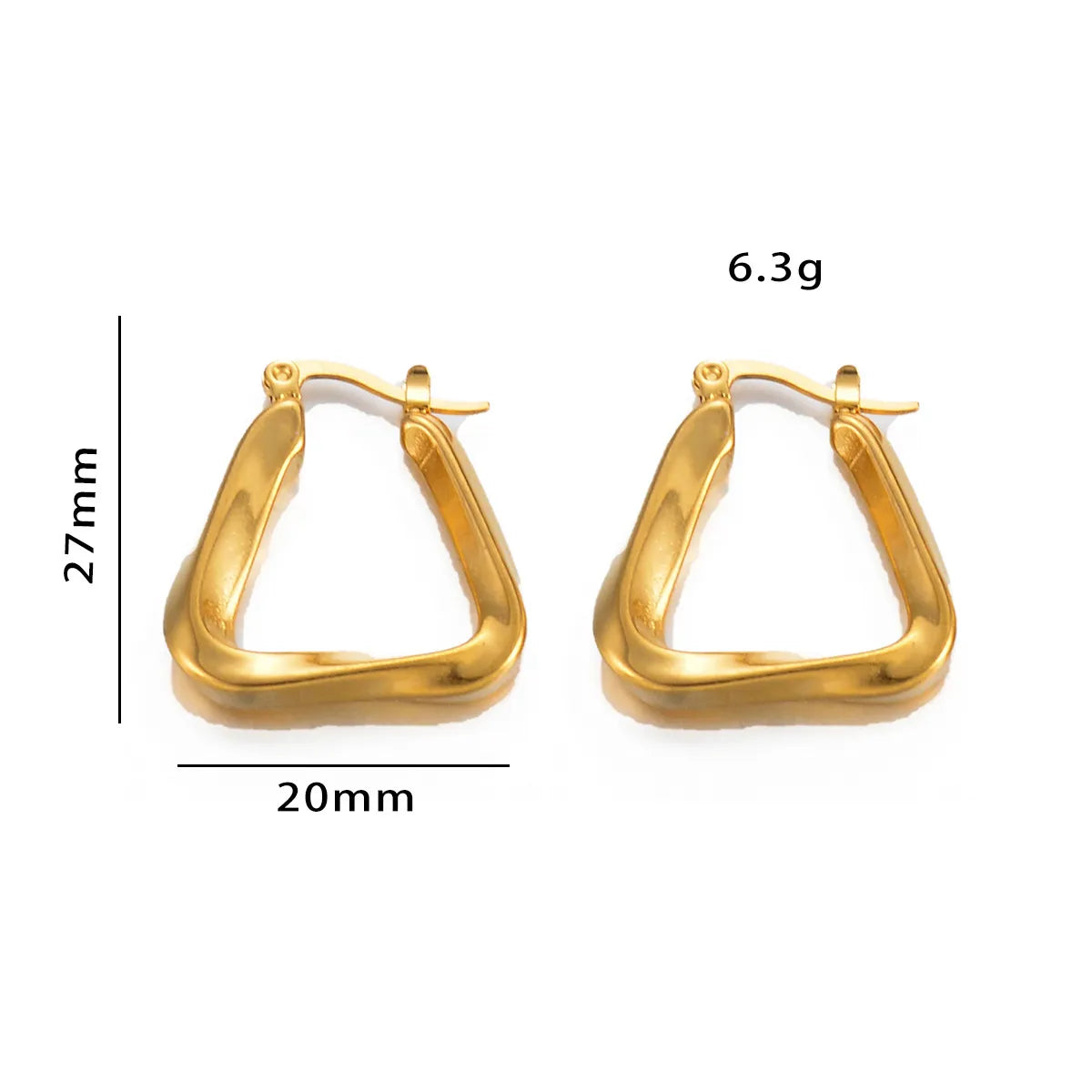 1 Pair Elegant Simple Style Geometric Irregular Plating Stainless Steel Hoop Earrings