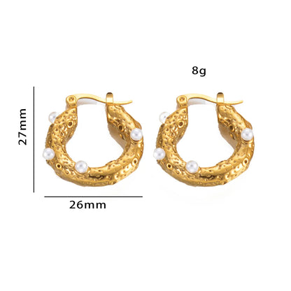 1 Pair Elegant Simple Style Geometric Irregular Plating Stainless Steel Hoop Earrings