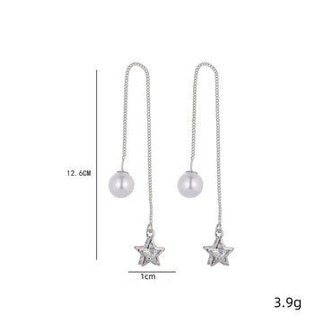 1 Pair Elegant Simple Style Geometric Plating Inlay Metal Artificial Pearls Rhinestones Ear Line