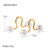 1 Pair Elegant Simple Style Geometric Plating Inlay 304 Stainless Steel Artificial Pearls Ear Cuffs