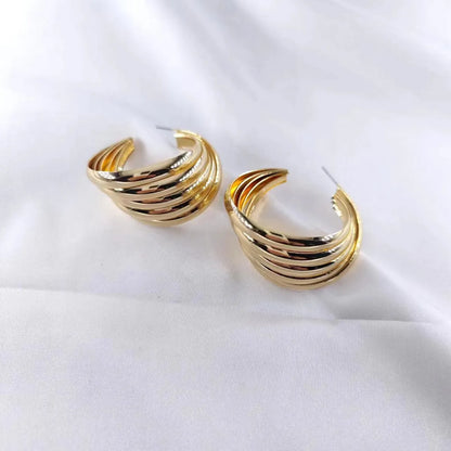 1 Pair Elegant Simple Style Geometric Plating Iron Earrings