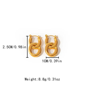 1 Pair Elegant Simple Style Geometric Plating Stainless Steel Gold Plated Earrings