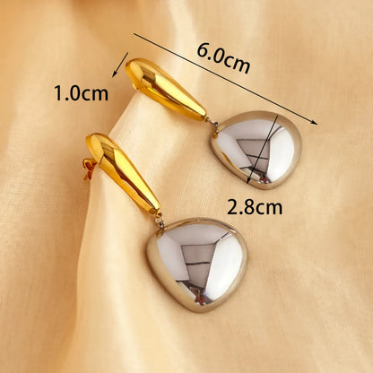 1 Pair Elegant Simple Style Geometric Polishing 304 Stainless Steel 18K Gold Plated Drop Earrings