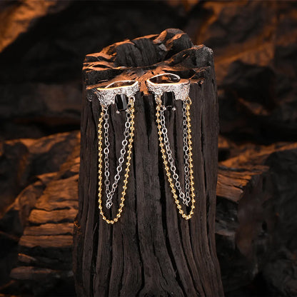 1 Pair Elegant Simple Style Geometric Tassel Plating Inlay Copper Zircon White Gold Plated Ear Cuffs