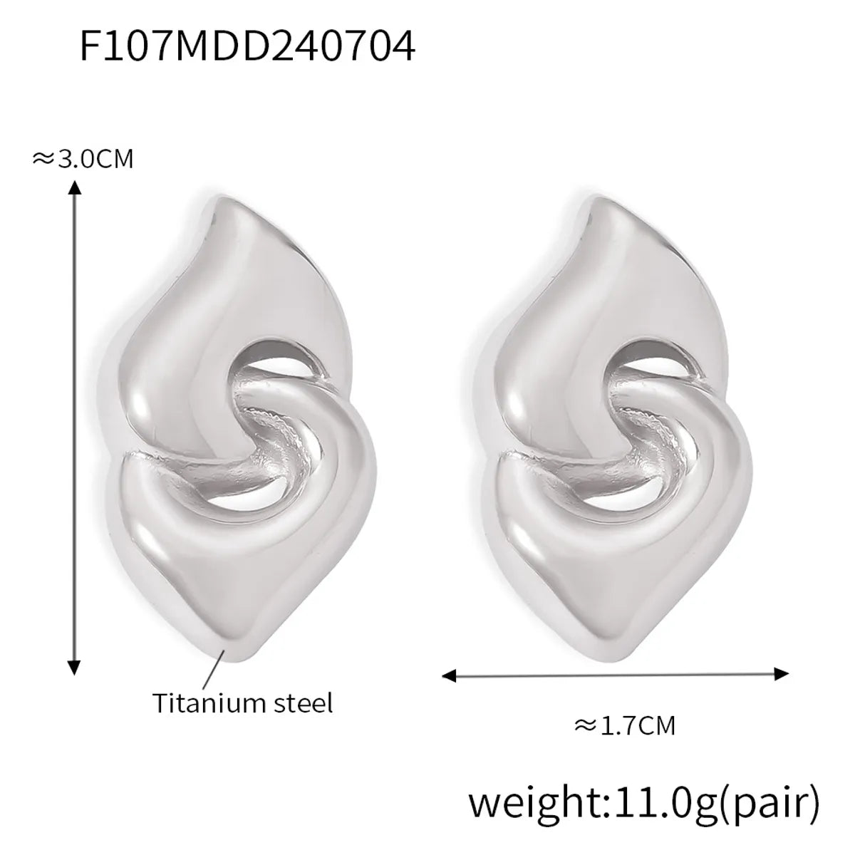 1 Pair Elegant Simple Style Geometric Titanium Steel Ear Studs