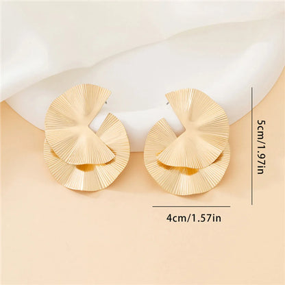 1 Pair Elegant Simple Style Ginkgo Leaf Iron Ear Studs