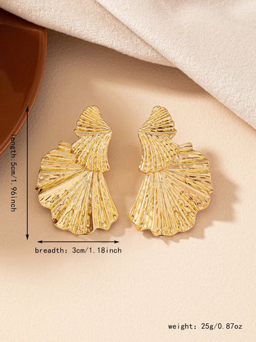 1 Pair Elegant Simple Style Ginkgo Leaf Plating Ferroalloy Drop Earrings