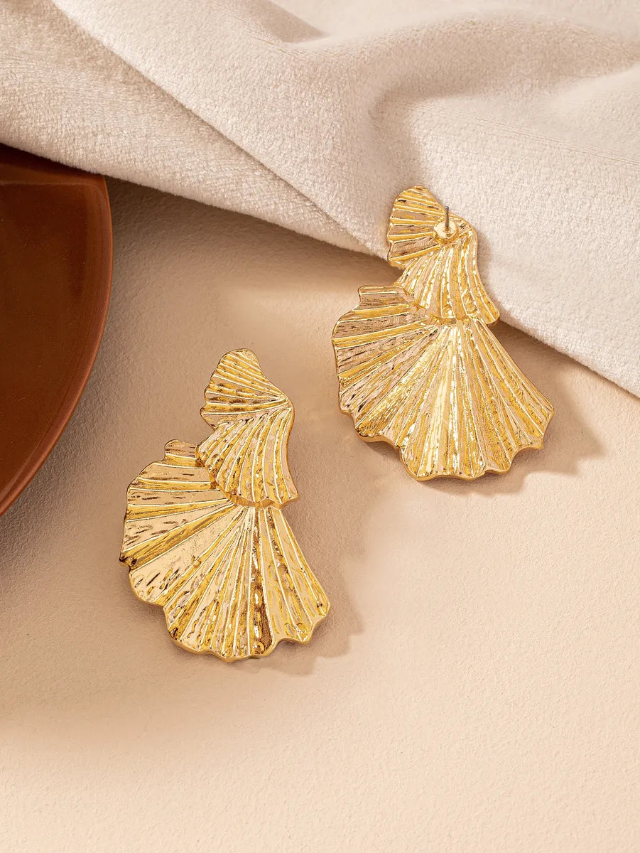 1 Pair Elegant Simple Style Ginkgo Leaf Plating Ferroalloy Drop Earrings