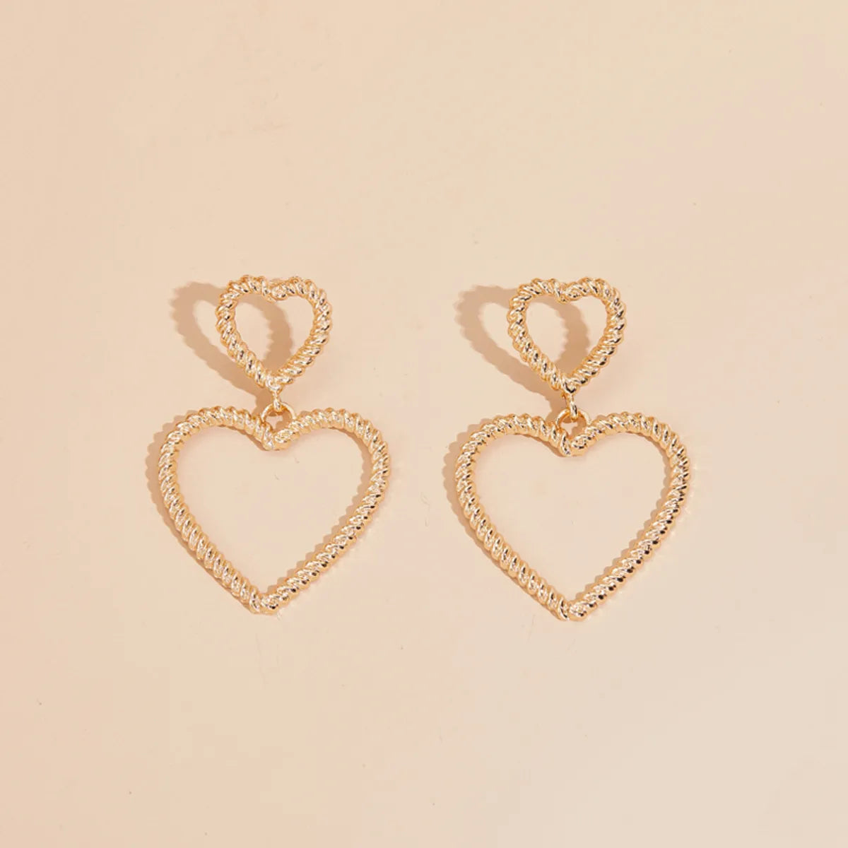 1 Pair Elegant Simple Style Heart Shape Alloy Drop Earrings