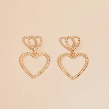 1 Pair Elegant Simple Style Heart Shape Alloy Drop Earrings