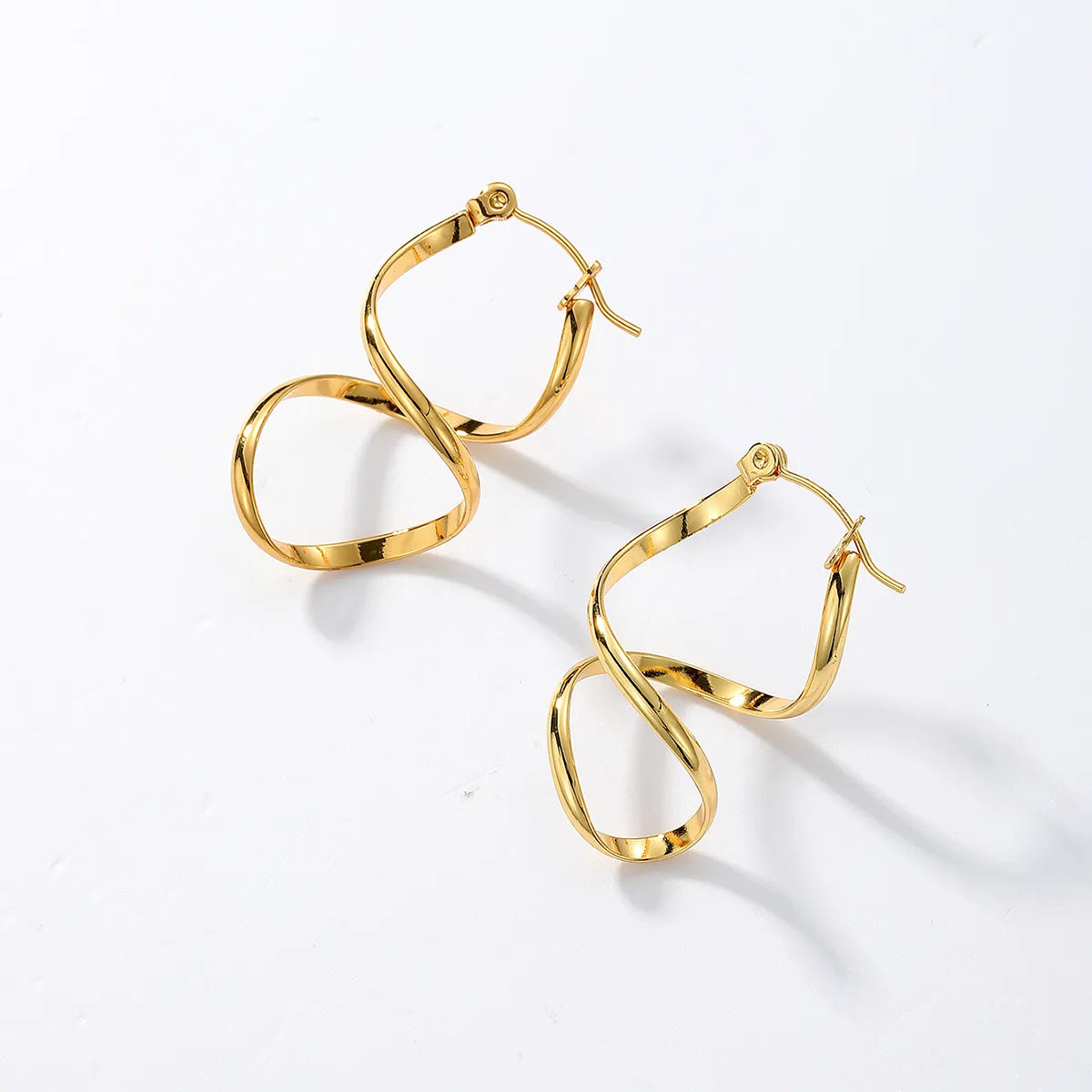 1 Pair Elegant Simple Style Irregular Geometric Plating Stainless Steel 18k Gold Plated Earrings