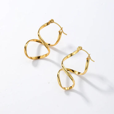 1 Pair Elegant Simple Style Irregular Geometric Plating Stainless Steel 18k Gold Plated Earrings