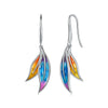 1 Pair Elegant Simple Style Leaf Enamel Sterling Silver Drop Earrings