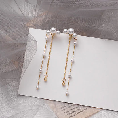 1 Pair Elegant Simple Style Leaf Flower Bow Knot Inlay Imitation Pearl Alloy Rhinestones Drop Earrings