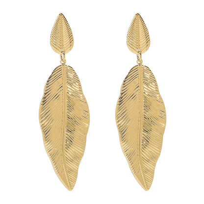 1 Pair Elegant Simple Style Leaf Iron Drop Earrings